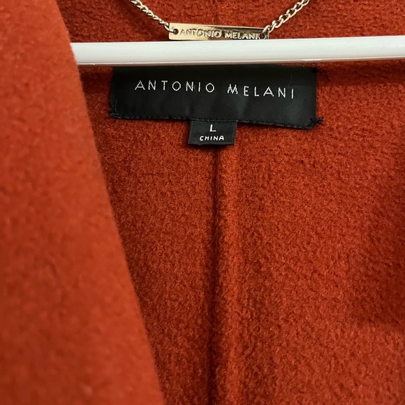 Antonio Melani Wool Wrap Coat in Rust - Picture 4 of 5